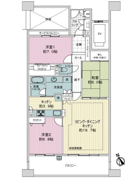 フレストスクエア元植田の間取図