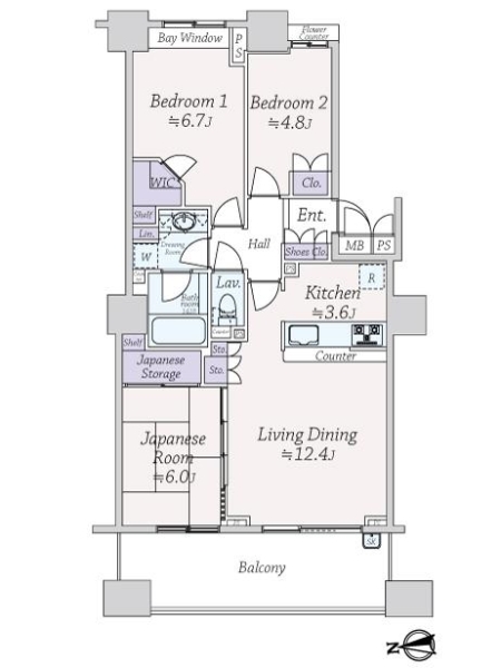 シティデュオタワー川口の間取図