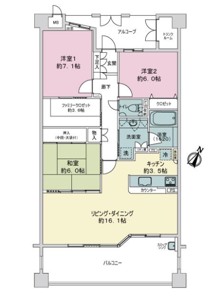 ザ・シーズンズＡ棟の間取図