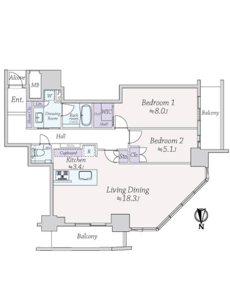 大阪ひびきの街 ザ・サンクタスタワーの間取図
