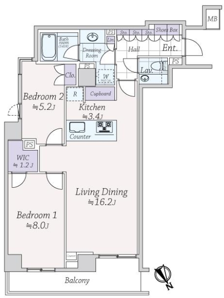 パーク レ・ジェイド白金レジデンスの間取図
