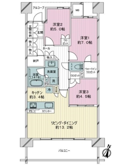 一条レジデンス三河安城の間取図
