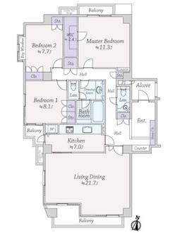 グランポート深沢の間取図