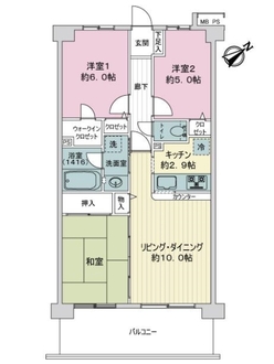 ライオンズマンション市川広尾の間取図