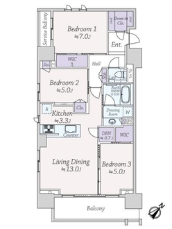 シティハウス広尾南の間取図