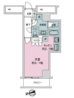 シェルゼ雷門の間取図