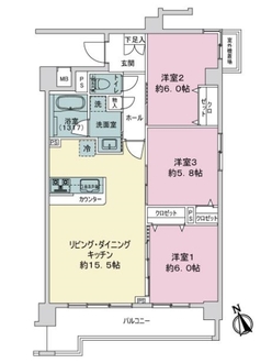 ラ・アトレレジデンス下総中山の間取図