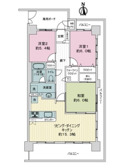 ライオンズマンション西院の間取図