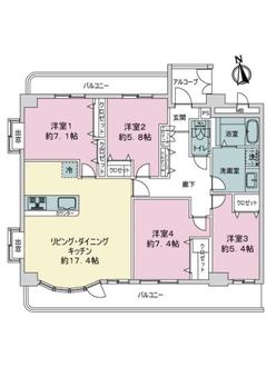 ライオンズマンション徳川の間取図