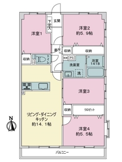シティライフパティオ室見河畔の間取図