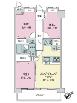 ライオンズガーデンシティ本八幡の間取図