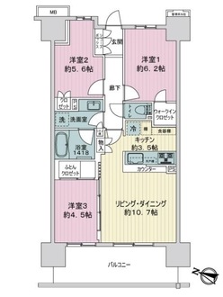 ザ・パークハウス　オイコス　赤羽志茂　サードスクエアの間取図
