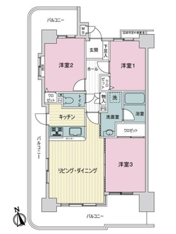 ライオンズマンション京命の間取図