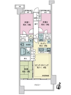 クレストフォルム横浜片倉町の間取図