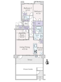 ライオンズ甲東園グランフォートの間取図