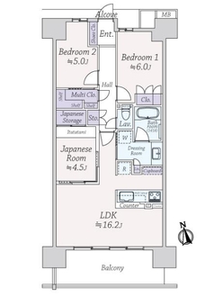 なかもずオールズ・ウィズコートの間取図