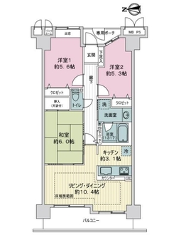 ライオンズマンション四条大宮ガーデンシティの間取図