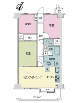 ライオンズマンション西千葉第二の間取図