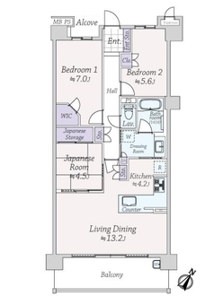 ライオンズ甲陽園グラングレイドの間取図