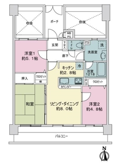 ライオンズマンションお花茶屋第５の間取図