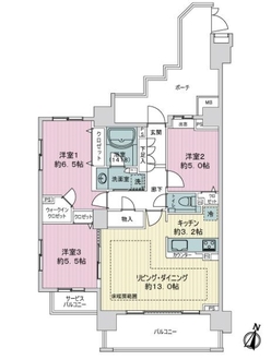 クレストフォルム横浜片倉町の間取図