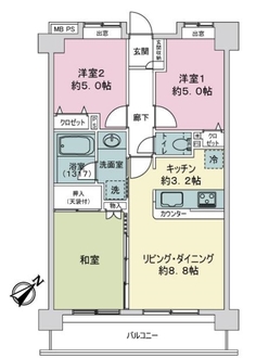 ライオンズマンション西高島平溝下公園弐番館の間取図