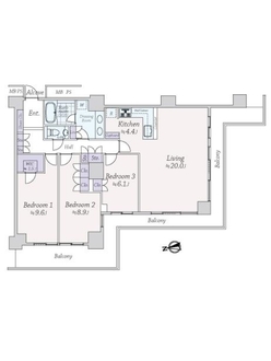 Ｗコンフォートタワーズウエストの間取図
