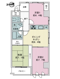 ライオンズマンション二条城東の間取図