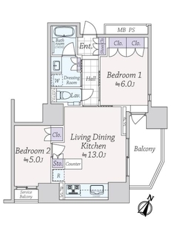 グランドメゾン目黒プレイスの間取図