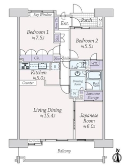 フェアロージュ津田沼ポルタ館の間取図