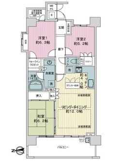 ザ・ライオンズ池田Ｉ棟の間取図