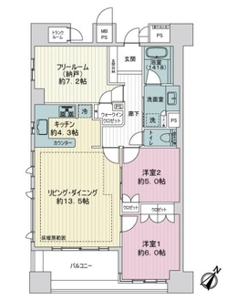 ライオンズマンションみなと元町の間取図