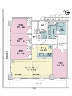Ｂｒｉｌｌｉａ　Ｔｏｗｅｒ神戸元町の間取図