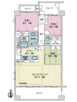 カルティア庄内緑地公園の間取図