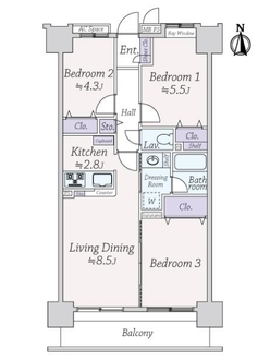 ライオンズプラザ梅島の間取図