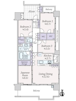 東京テラスＡ棟ＥＡＳＴの間取図