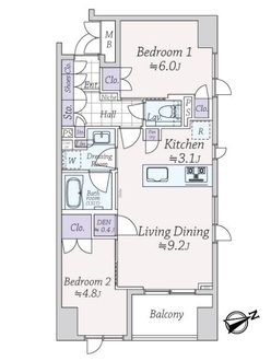 インプレスト東京八丁堀ル・サンクの間取図