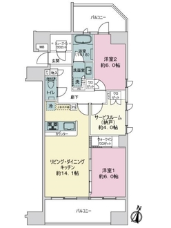 リストレジデンス西日暮里壱番館の間取図