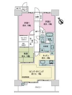 ミリカ・テラスＩＩＩ街区の間取図