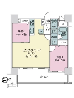 エンクレストパサージュ博多の間取図