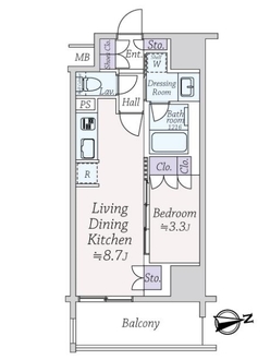 ネベル大阪上本町の間取図