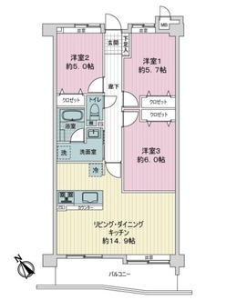 チサンマンション南福岡３番館の間取図