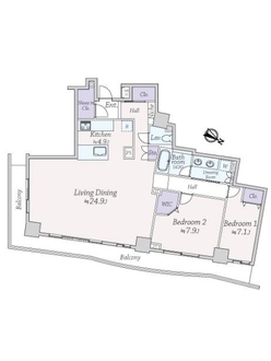 グランアルト天神タワーの間取図