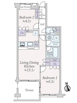 藤和シティホームズ碑文谷の間取図