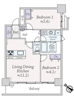 モア・クレスト築地の間取図