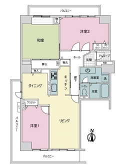 八千代ゆりのき台プラザシティ第３号棟の間取図