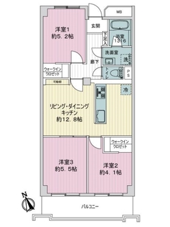 船橋ファミリータウン２号棟の間取図