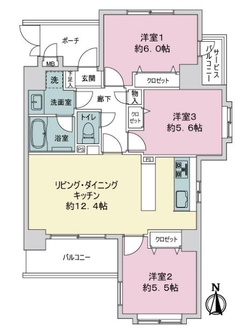 ベルジュール大山金井町の間取図