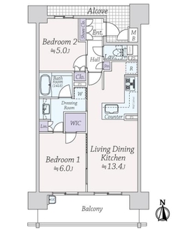 メゾンドール松屋町１ｓｔ．の間取図