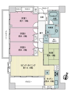 グリーンプラテア習志野台壱番館の間取図